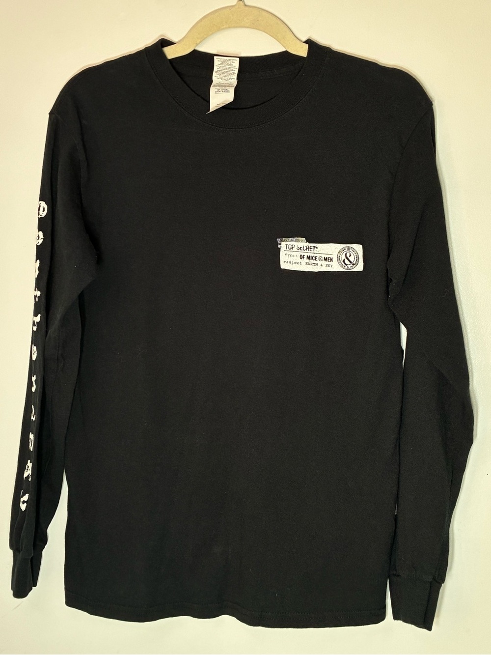 Black Graphic Men’s Sweater with White Symbol Print